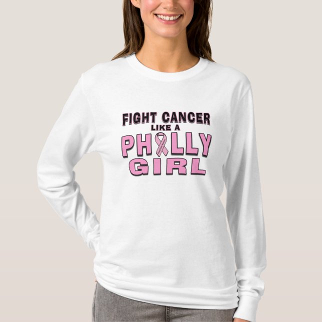 T-shirt Le Cancer de combat aiment une fille de Philly (Devant)