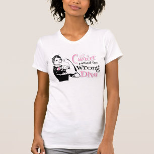 T-shirt Le cancer du sein a sélectionné la diva fausse