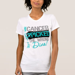 T-shirt Le Cancer ovarien a sélectionné la diva fausse