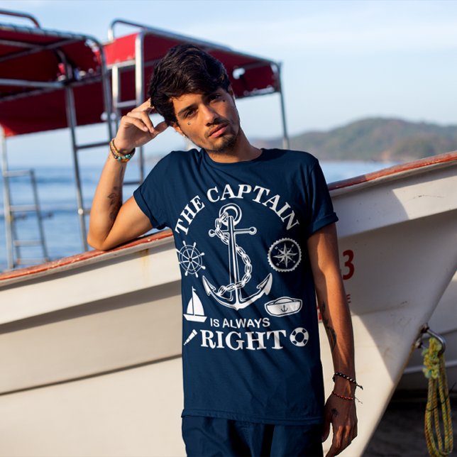 T-shirt Le Capitaine a toujours raison - Capitaine Funny - (Créateur téléchargé)