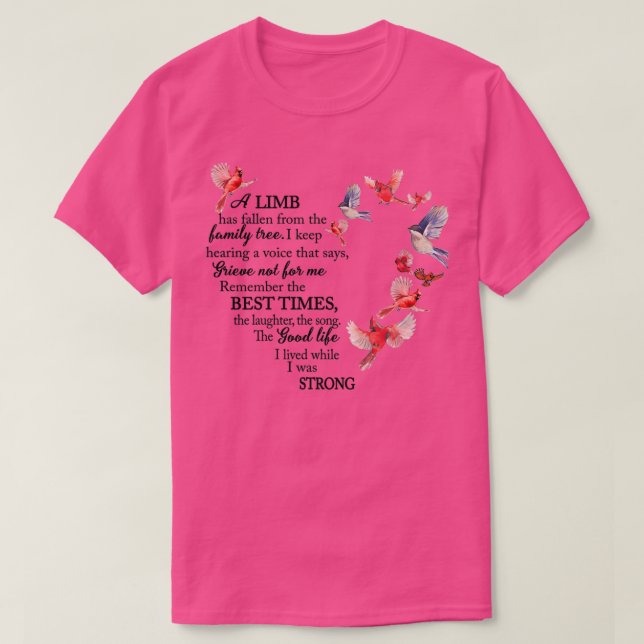 T-shirt Le Cardinal Un Membre Est Tombé De L'Arbre Familia (Design devant)