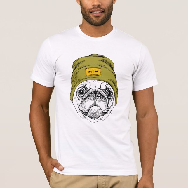 T-shirt Le carlin | de hippie il fait frais (Devant)