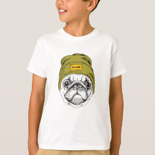 T-shirt Le carlin   de hippie il fait frais