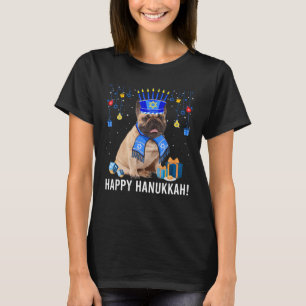 T-shirt Le Casquette de Noël de Bulldog Menorah, joyeux Ha