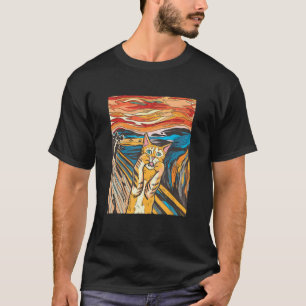 T-shirt Le Cat de Cri Parody Funny Chat Parody Art Peintur