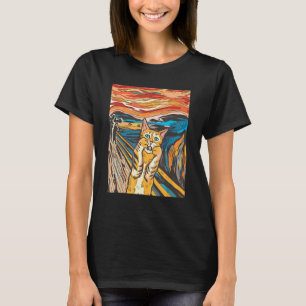 T-shirt Le Cat de Cri Parody Funny Chat Parody Art Peintur