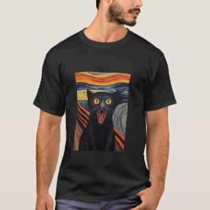 T-shirt Le Cat de Cri Parody Funny Chat Parody Art Peintur