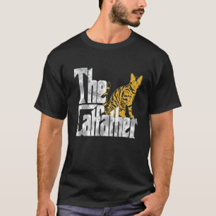 T-shirt Le Catfather Bengal Cat Père Mafia Moustaches Mal