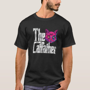 T-shirt Le Catfather Cat Père Mafia Moustaches Mâle Papa