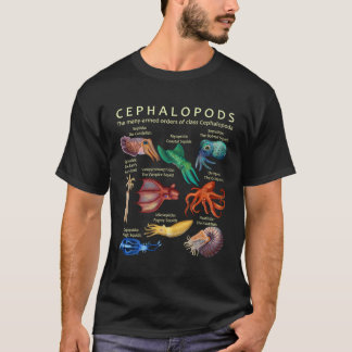 T-shirt Le Céphalopode, Le Calmar Et Le Nautil