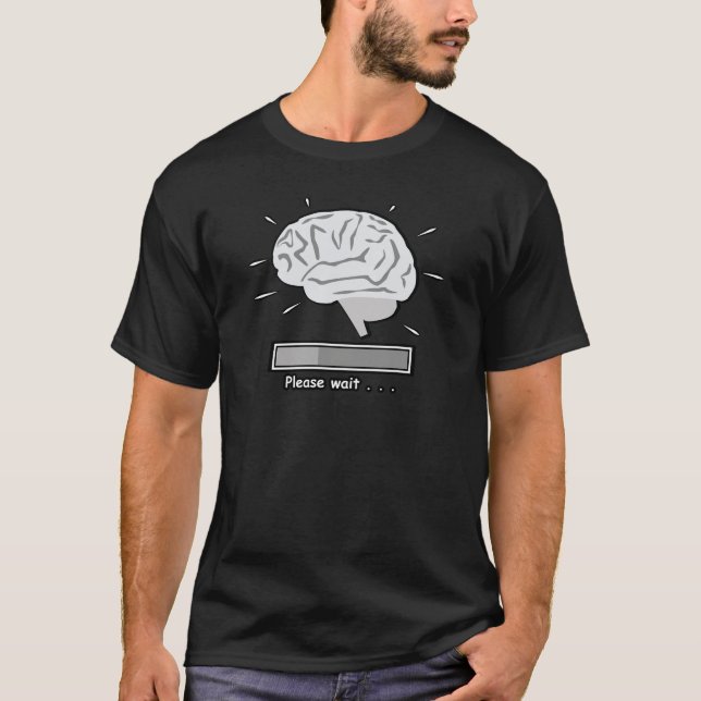T-shirt Le cerveau est chargé - Drôle (Devant)