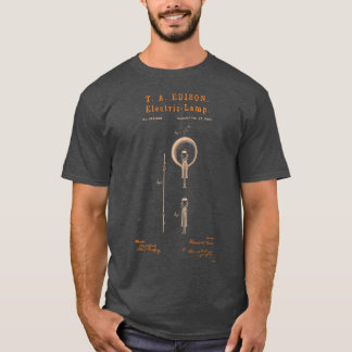 T-shirt Le charbon de bois de l'invention des lampes élect