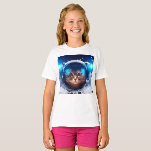 T-shirt Le chat astronaute flotte au-dessus de la Terre