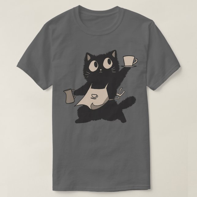 T-shirt Le chat Barista (Design devant)