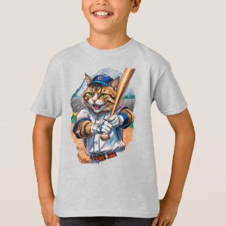 T-shirt Le chat de baseball intimidant le lanceur !