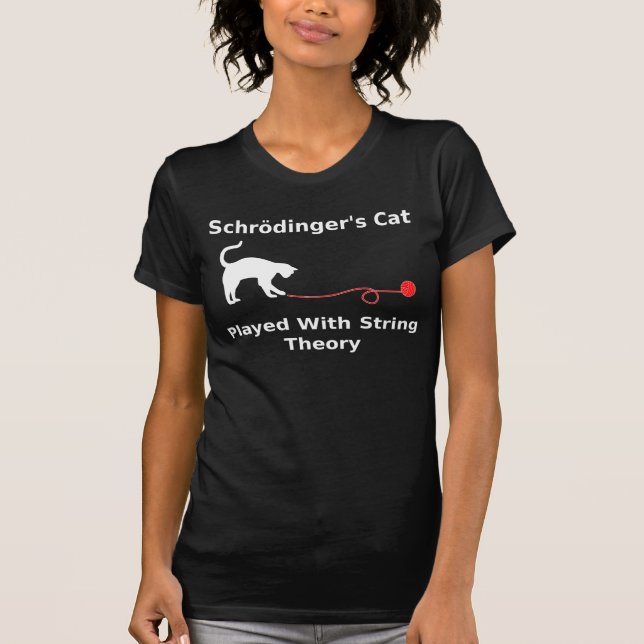 T-shirt Le chat de Schrödinger joué avec la théorie de (Devant)