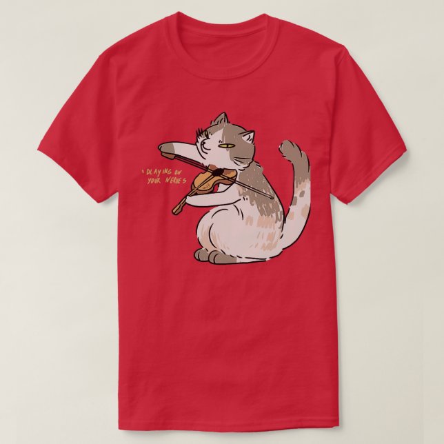 T-shirt le chat joue du violon (Design devant)