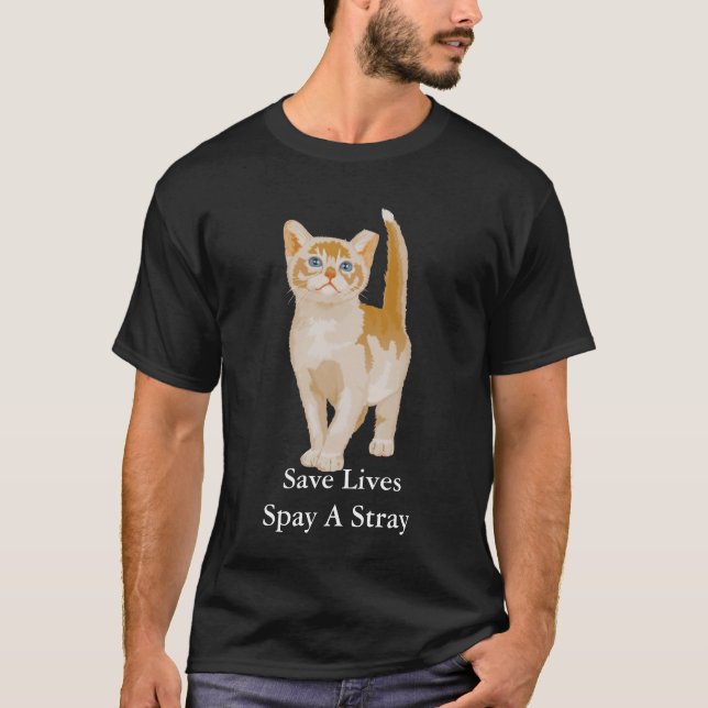 T-shirt Le chat orange, les vies d'économies stérilisent (Devant)