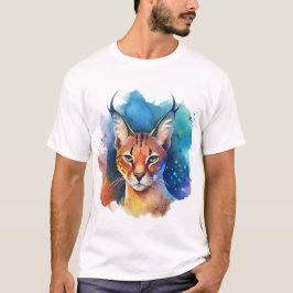 T-shirt Le Chat Serval Coloré Splash