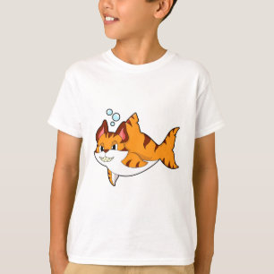 T-shirt Le chat tigre comme requin dans l'eau.PNG