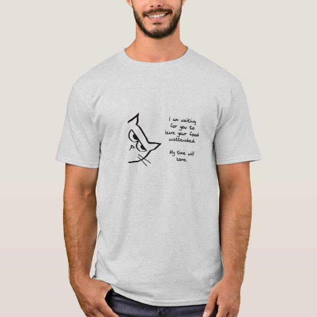 T-shirt Le chat volera votre nourriture - chat drôle Tshir (Devant)
