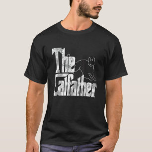 T-shirt Le Chatfather Chat Noir Père Mafia Moustaches Mâle