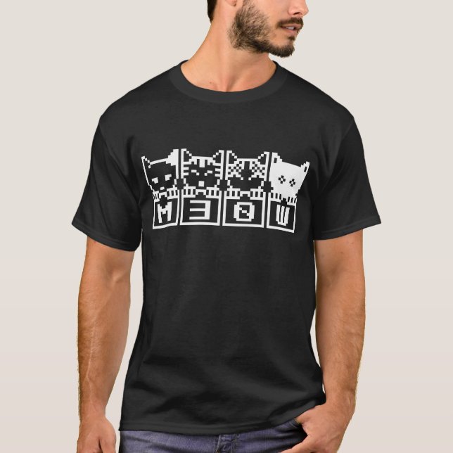 T-SHIRT LE CHATS M30W 8 BITS (Devant)
