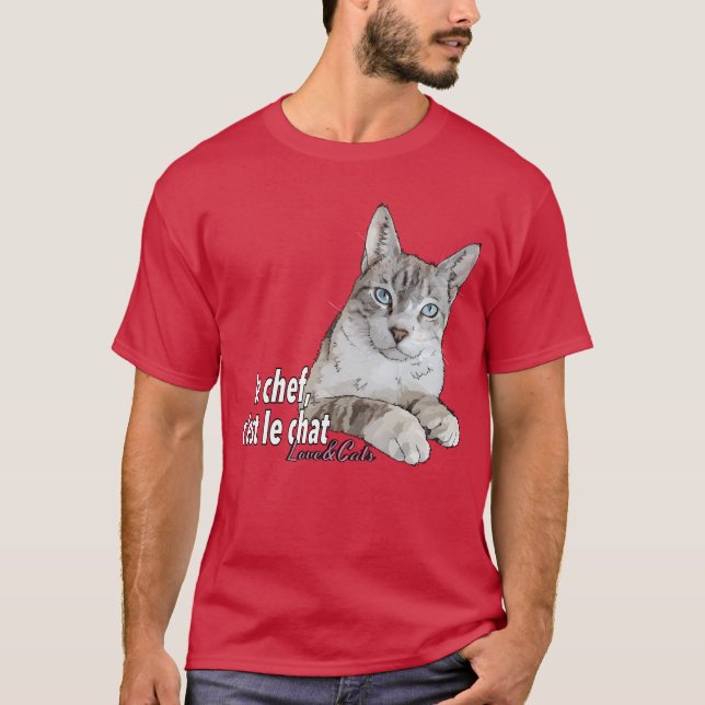 T-shirt Le chef est la fille du chat (Devant)