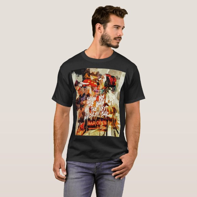 T-shirt Le chemin le plus court vers le bar (Devant entier)