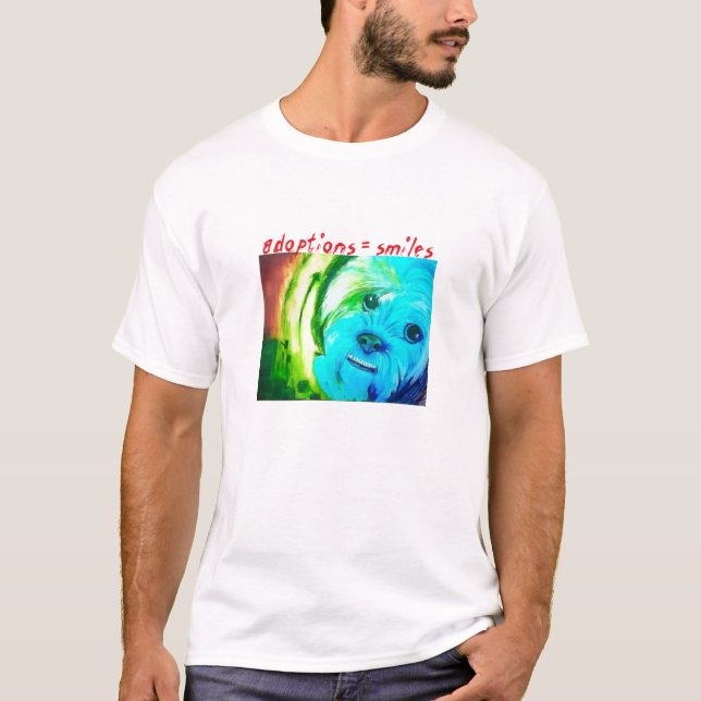 T-shirt "Le chien" (adoptions=smiles) par Sallie Douglas (Devant)