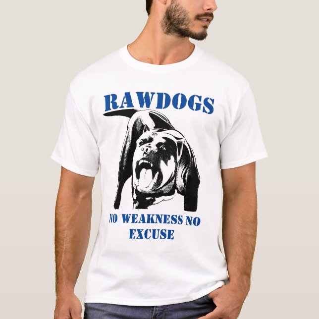 T-shirt Le chien cru plus fort que vous pensent (Devant)