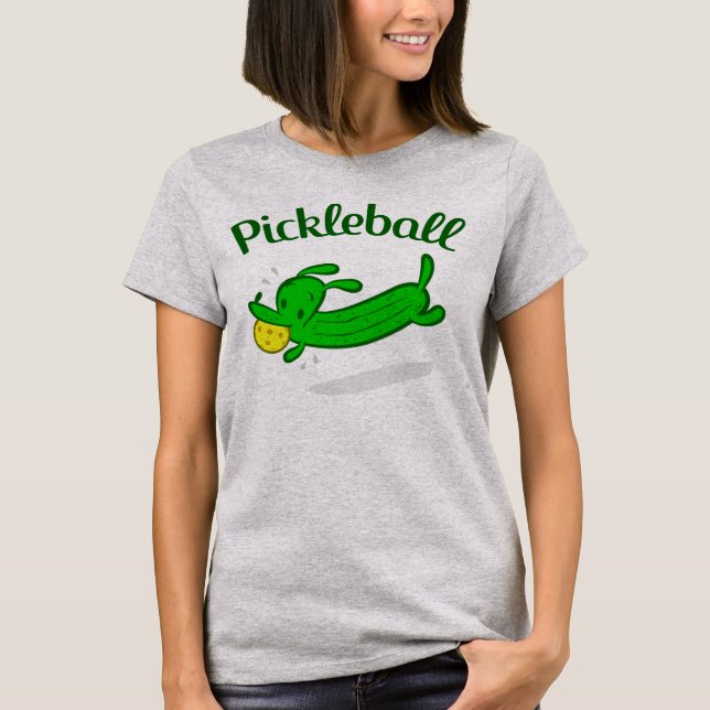 T-shirt Le chien de Pickleball des femmes marine le (Devant)