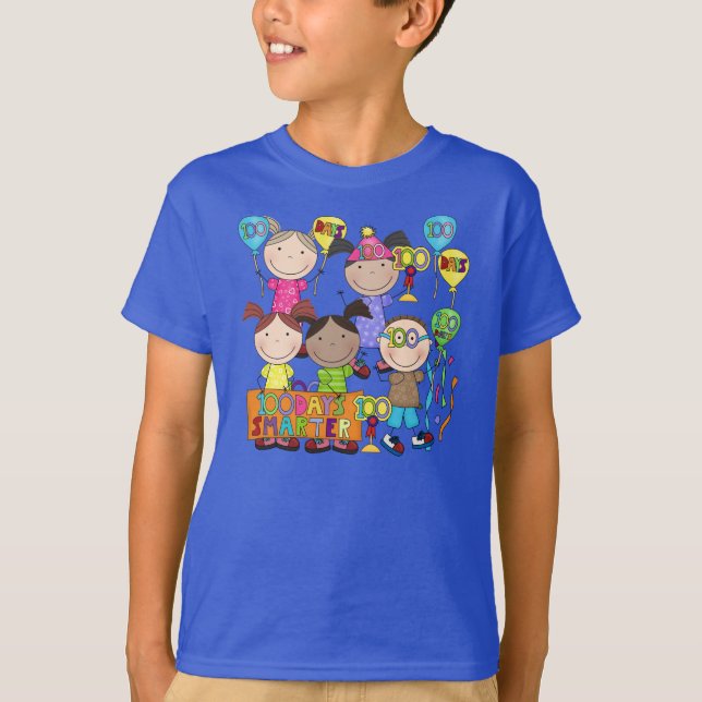 T-shirt Le chiffre de bâton badine 100 jours plus futé (Devant)