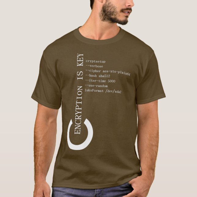 T-shirt Le Chiffrement Linu Est Une Ligne De Commande Clé (Devant)