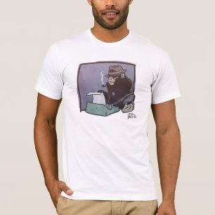 T-shirt Le chimpanzé peut verrouiller la chemise (blanc et