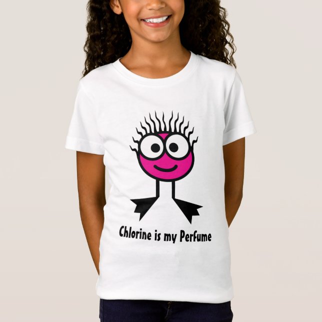 T-Shirt Le chlore est mon parfum - caractère rose de bain (Devant)