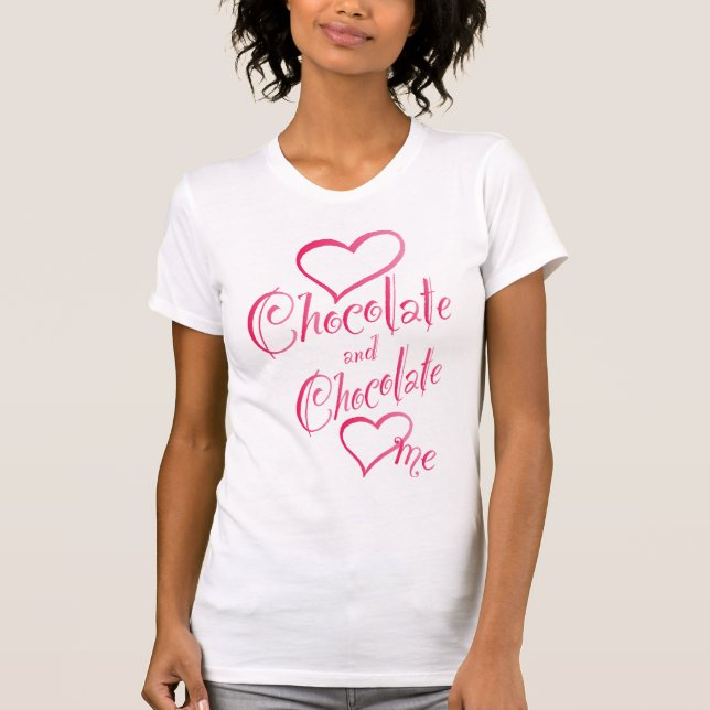 T-shirt Le chocolat d'amour et le chocolat m'aime (Devant)