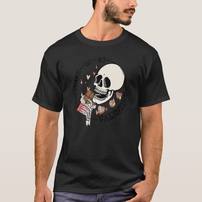 T-shirt Le Chocolat Est Mon Crâne Valentin Couple Aime Val (Devant)