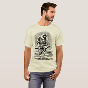 T-shirt Le Christ casse l'art de gravure sur bois en arme