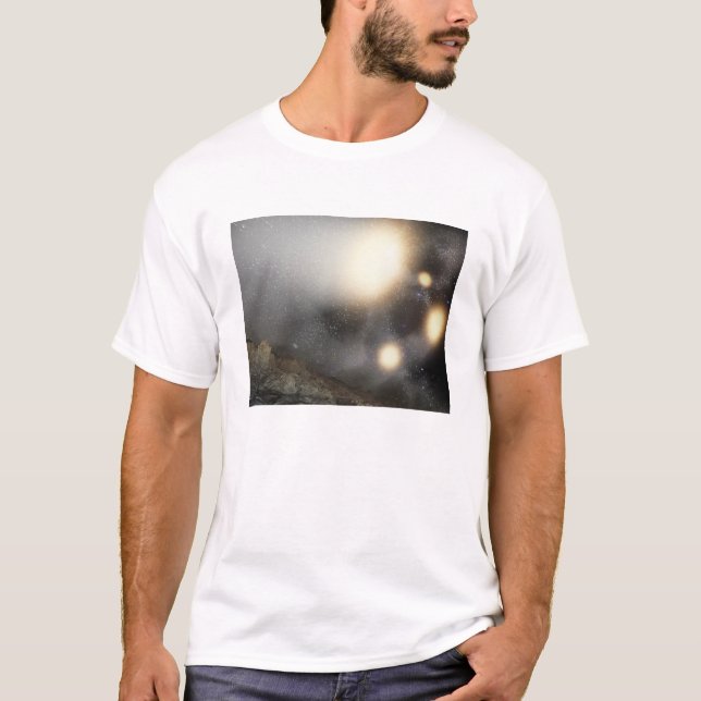 T-shirt Le ciel nocturne vu d'un avion hypothétique (Devant)