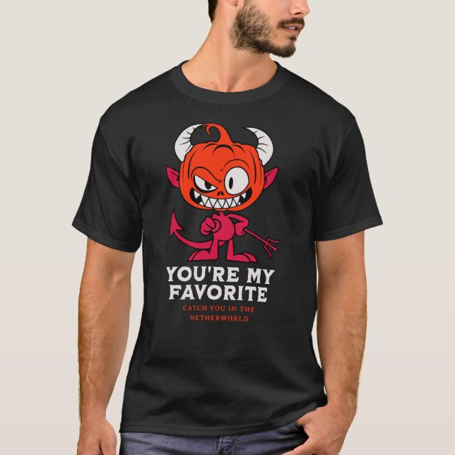 T-shirt Le citrouille du diable pour une mauvaise Hallowee (Devant)