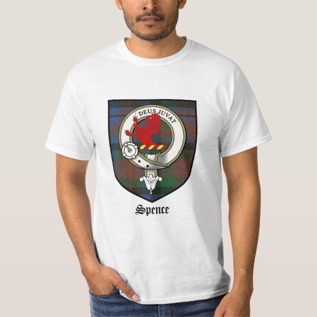T-shirt Le clan de Spence Crest le tartan d'insigne (Devant)
