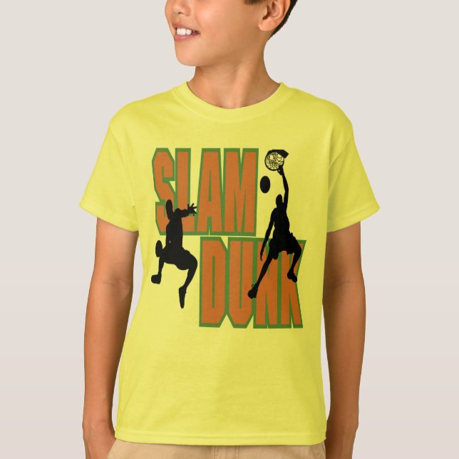 T-shirt Le claquement de basket-ball d'enfants trempent le (Devant)