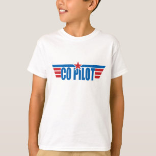 T-shirt Le co-pilote s'envole l'insigne - aviation