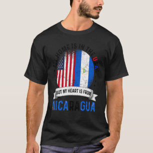 T-shirt Le Coeur De Patriote Américain Du Nicaragua Est De