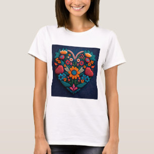 T-shirt Le coeur des fleurs inspiré par l'Ukraine