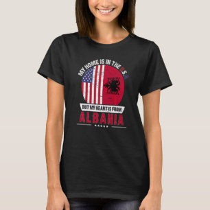 T-shirt Le Coeur Patriote Albanais-Américain Est De L'Alba