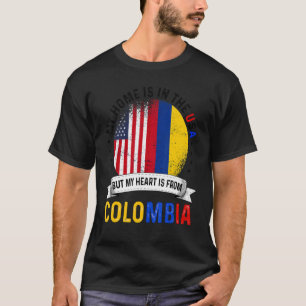 T-shirt Le Coeur Patriote Colombien Américain Est De Colom