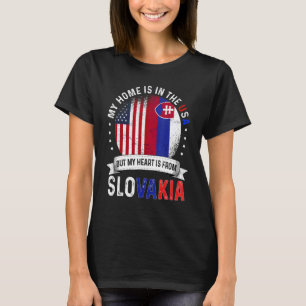 T-shirt Le Coeur Patriote Slovaque Américain Est De Slovaq