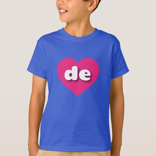 T-shirt Le coeur rose chaud du Delaware - I love de (Devant)